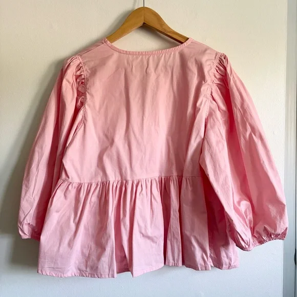 Pink Bow Tie Front Cotton Top - Picture 4 of 4